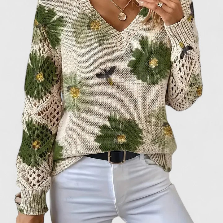 Aurélie | Elegant jumper with floral design