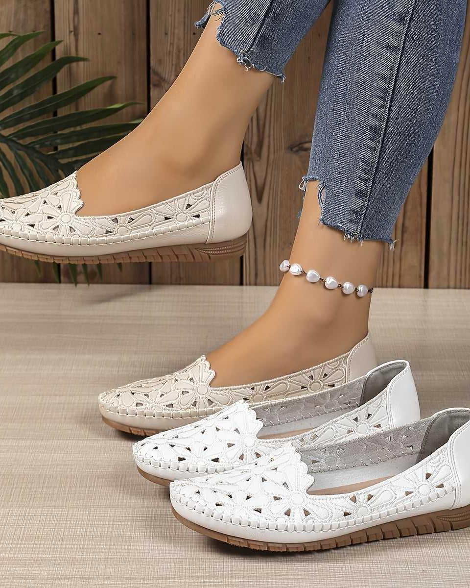 WHITE | Comfortable, fashionable orthopaedic shoes with cut-outs
