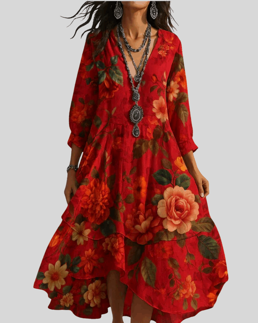 Casa | Bohemian and Light Floral Maxi Dress
