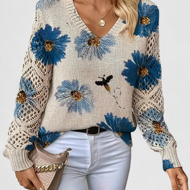 Aurélie | Elegant jumper with floral design