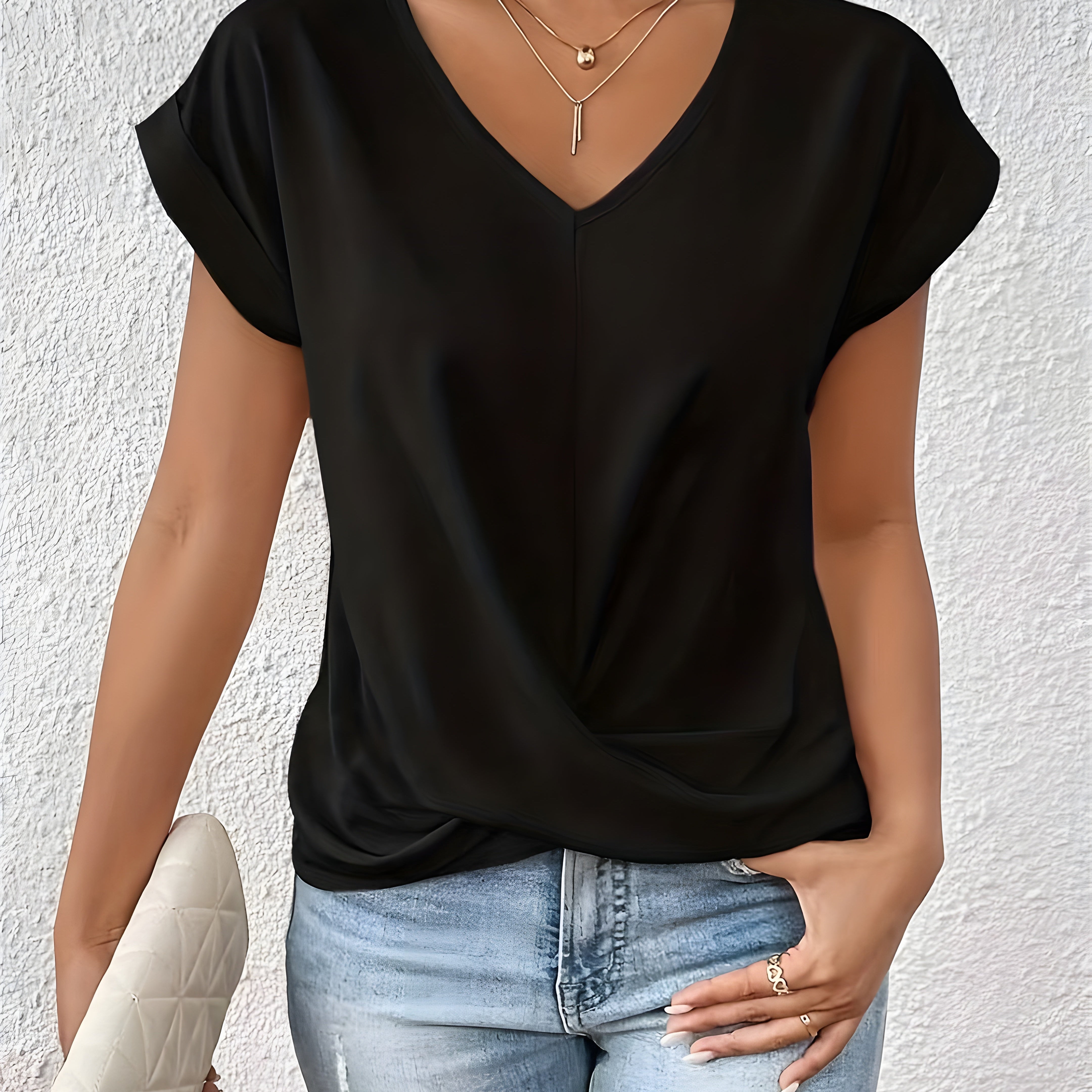 Maya | Twist Front V-Neck Top