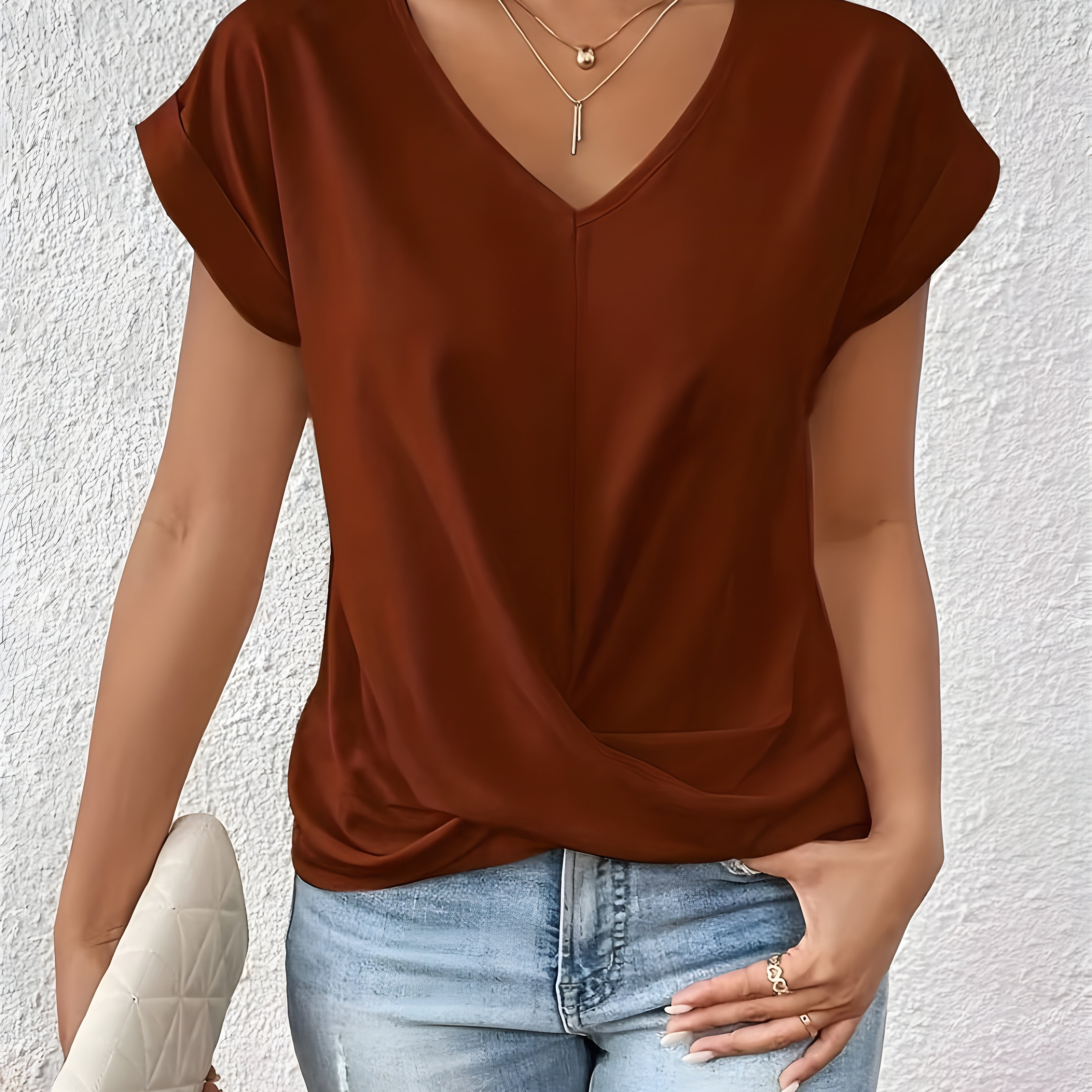 Maya | Twist Front V-Neck Top