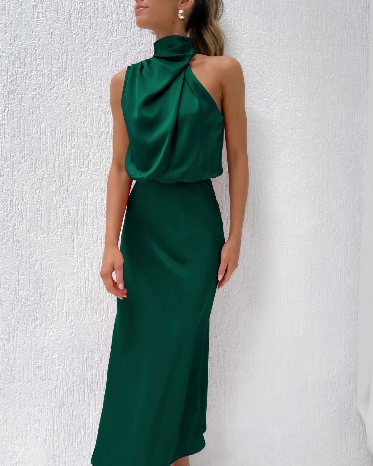Lydia | Long dress with halter neck