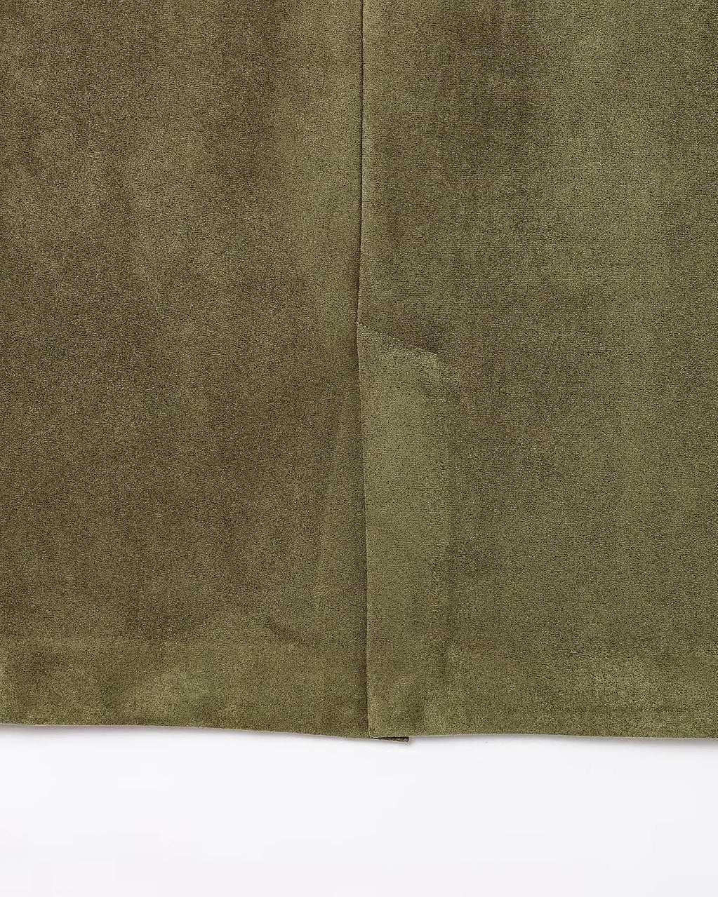 WHITE | Suede-style midi skirt