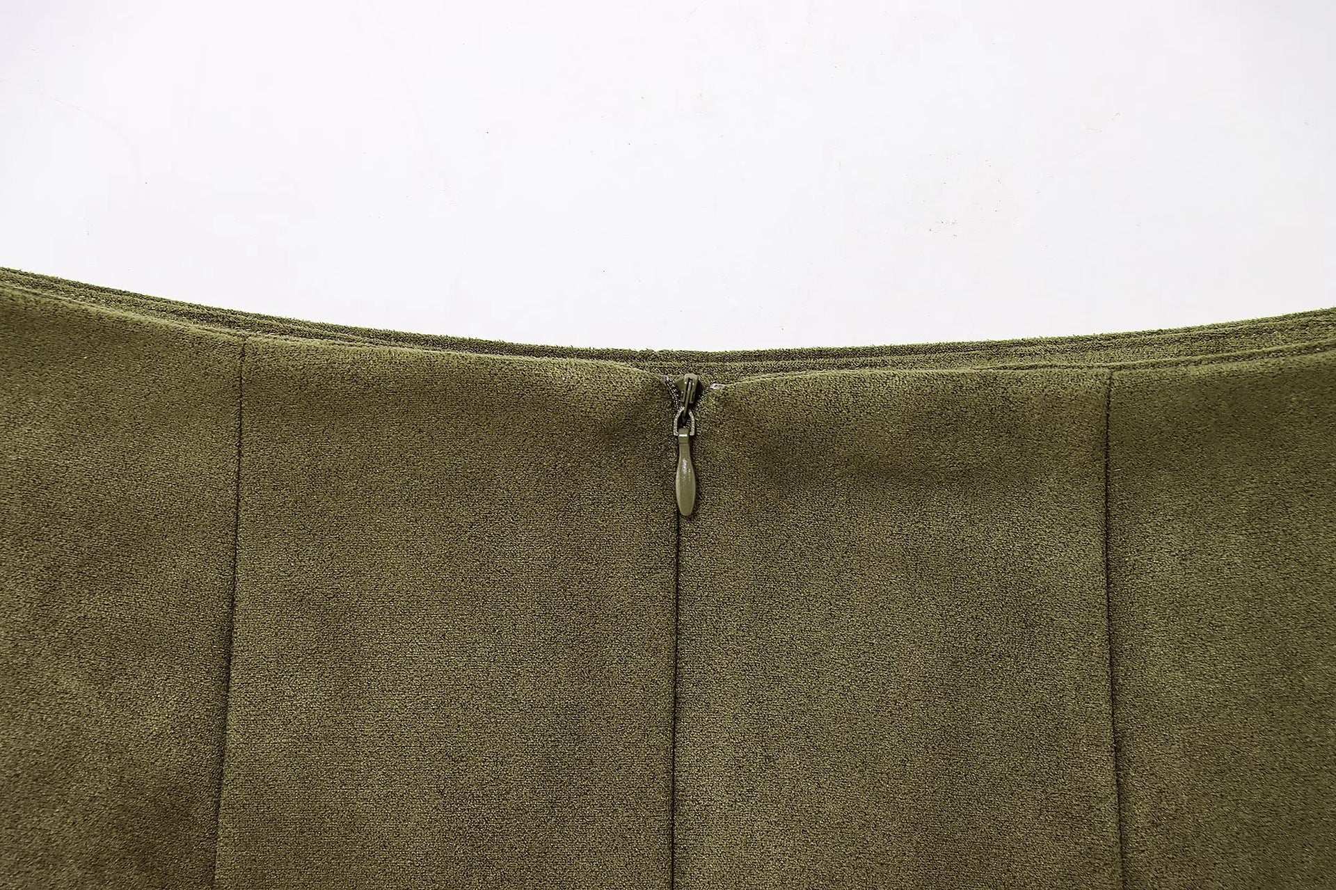 WHITE | Suede-style midi skirt