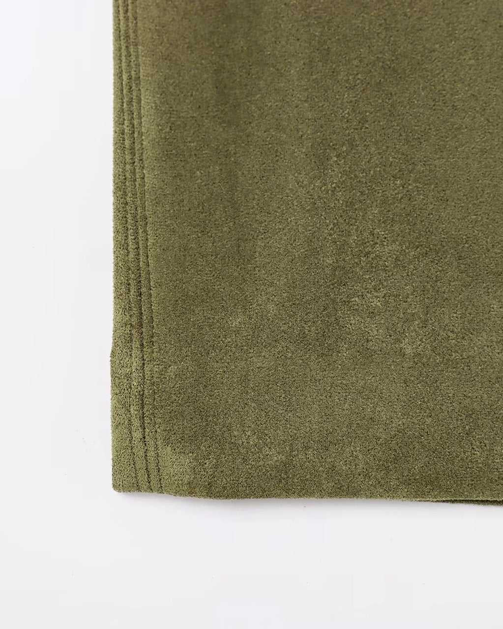 WHITE | Suede-style midi skirt