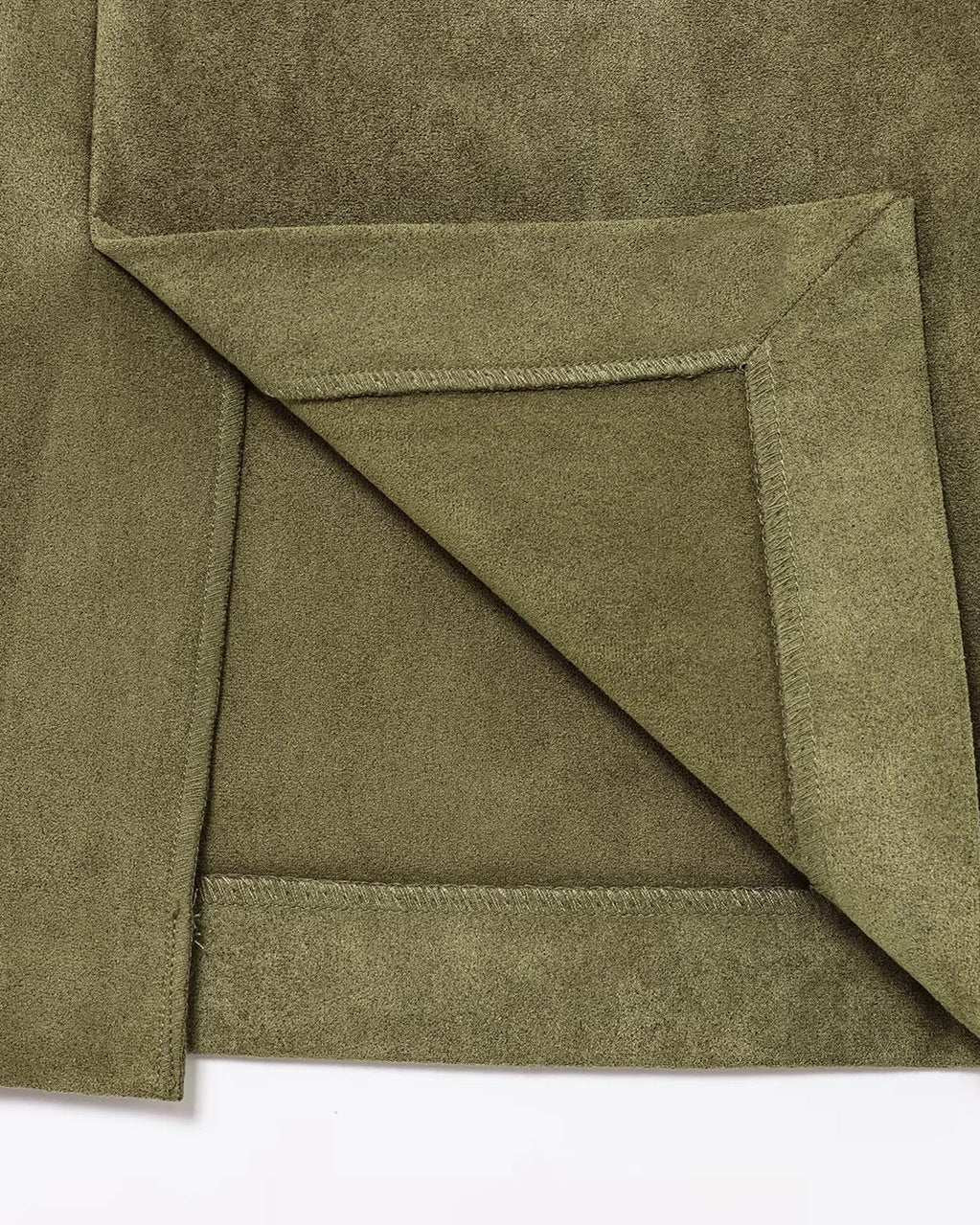 WHITE | Suede-style midi skirt