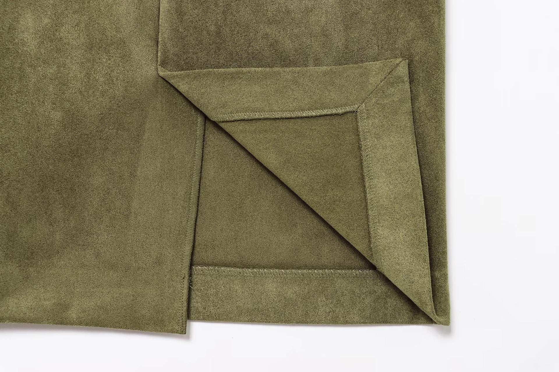 WHITE | Suede-style midi skirt