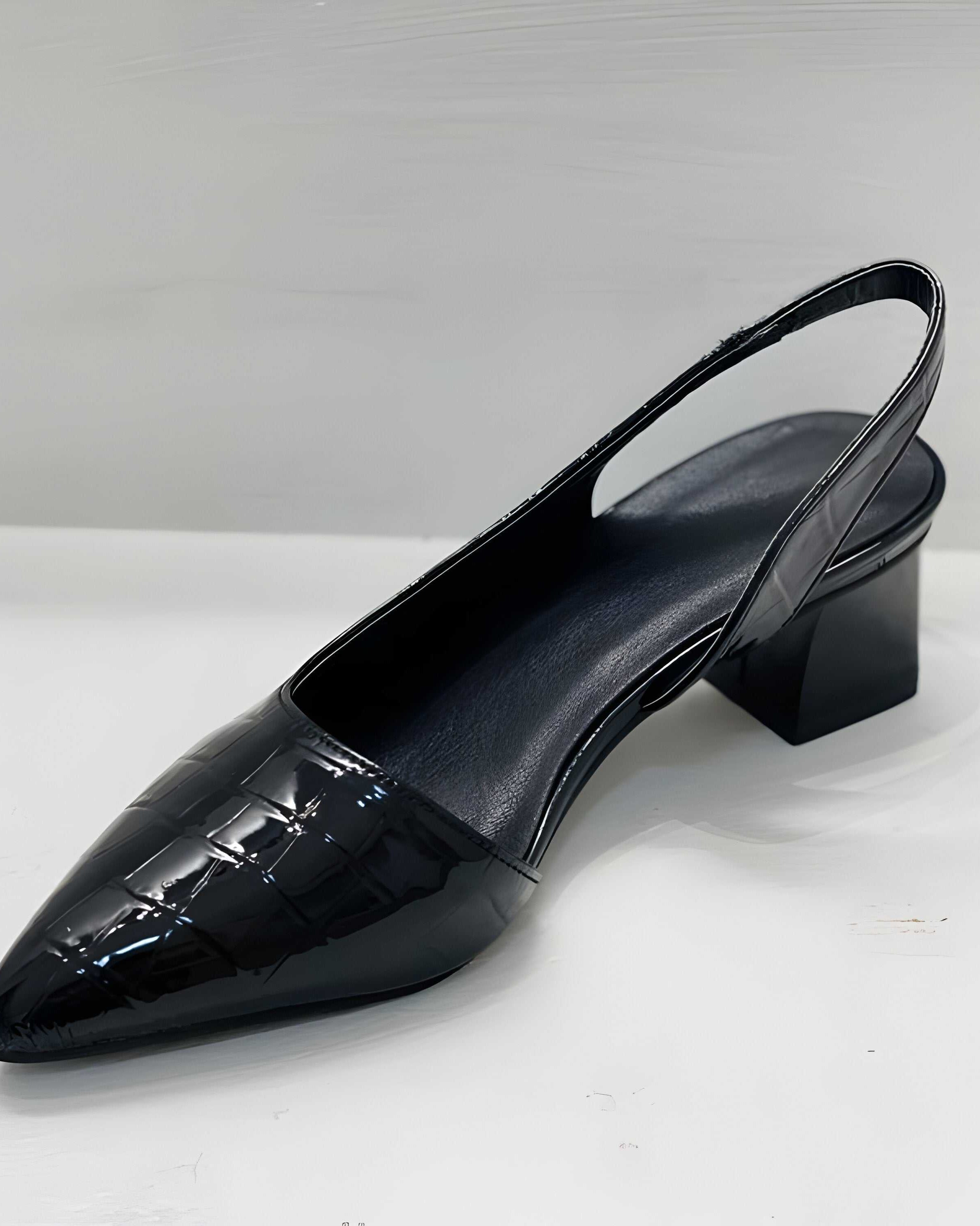 WHITE | low-heeled pumps with open heels