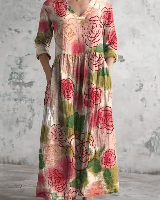 Angela | Vintage floral maxi dress