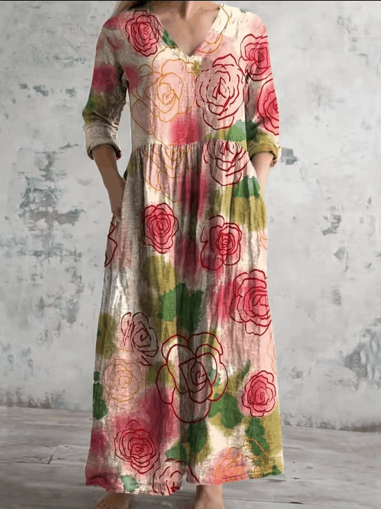 Angela | Vintage floral maxi dress