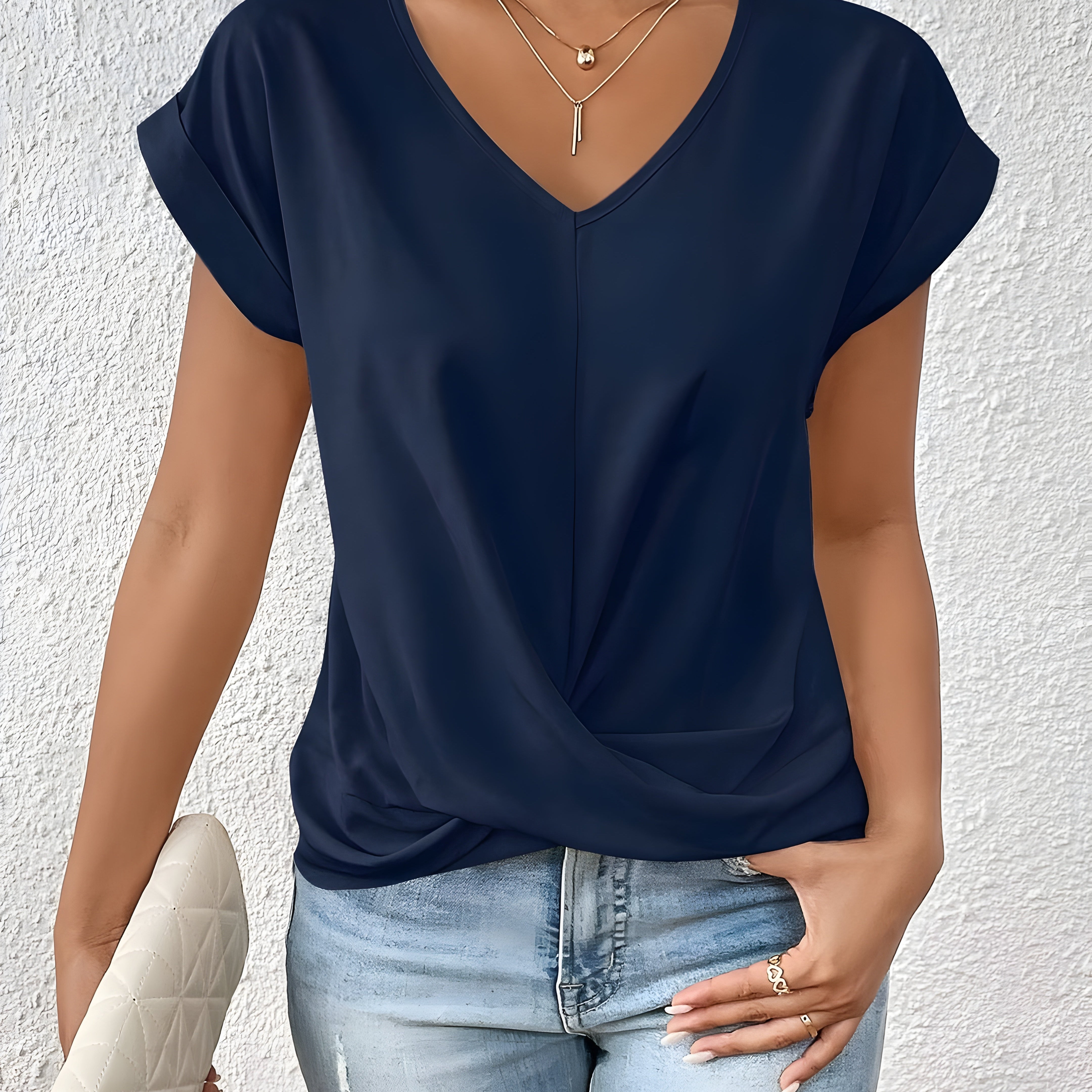 Maya | Twist Front V-Neck Top