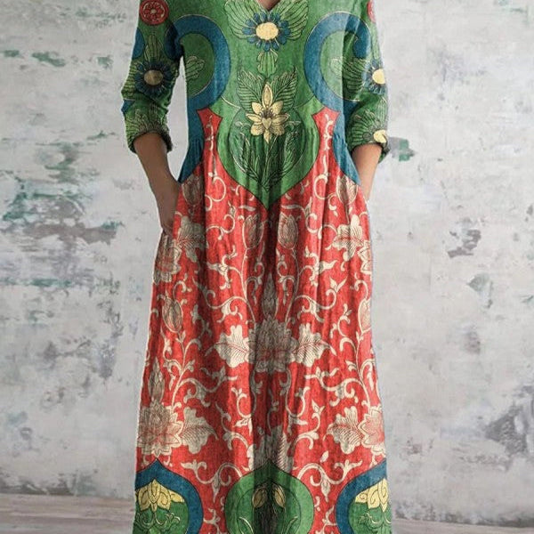 Aroa | Vintage floral maxi dress