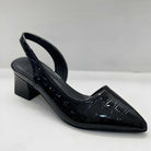WHITE | low-heeled pumps with open heels