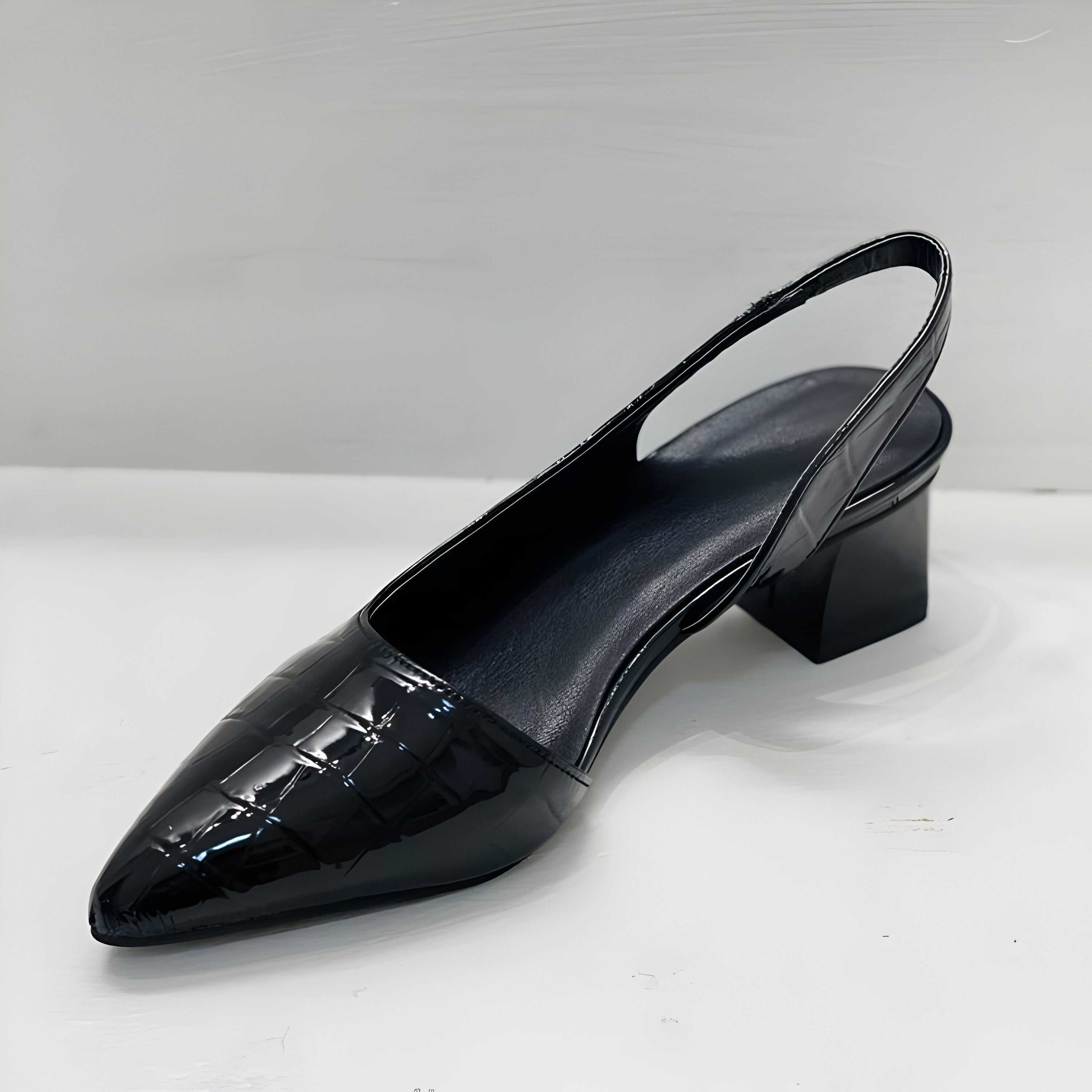 WHITE | low-heeled pumps with open heels