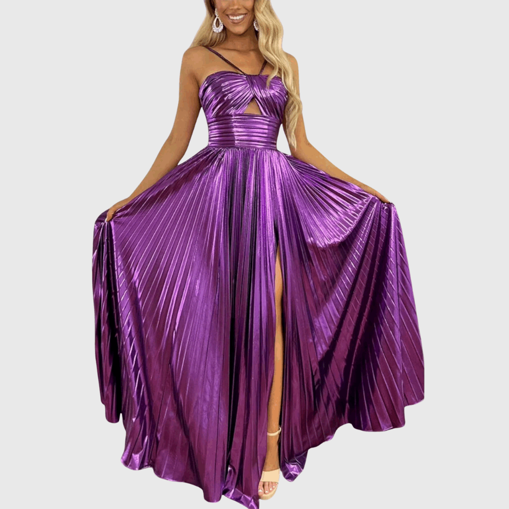 SHER | Maxi dress in metallic fabric