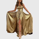 SHER | Maxi dress in metallic fabric