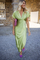 Eleonore™ | The satin dress with a V-neck