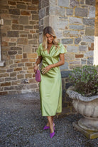 Eleonore™ | The satin dress with a V-neck